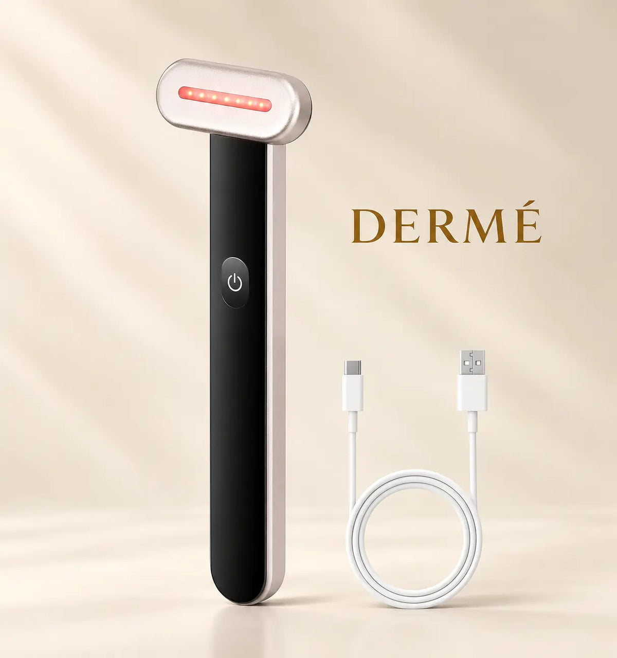 Derme 7-Color LED Facial Therapy Wand with Heat & Massage